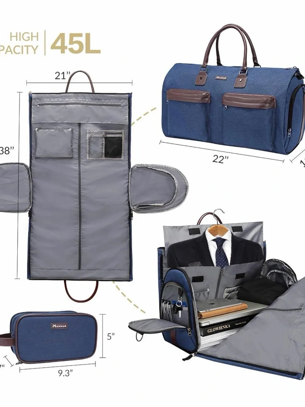 Modoker Convertible Garment Duffel Travel Bag